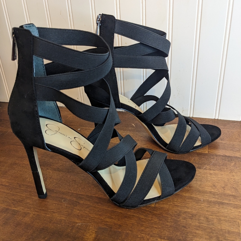 Elegant Black Strappy Heels